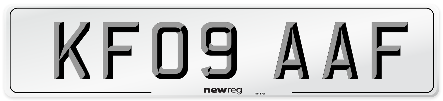 KF09 AAF Number Plate from New Reg